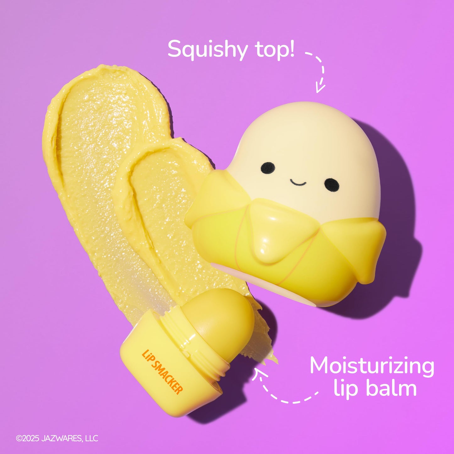 Lip Smacker Squishmallows Moisturizing Lip Balm, Fun Soft Squishy Collectible Top, Banana Flavored Hydration - Junie