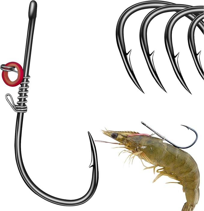Xuvrir Fishing Hooks-Live Shrimp Hook,Bait Holder Hooks,Fishing Lures Saltwater Freshwater,2/3/4 Catfish Bass Fishing Gear...