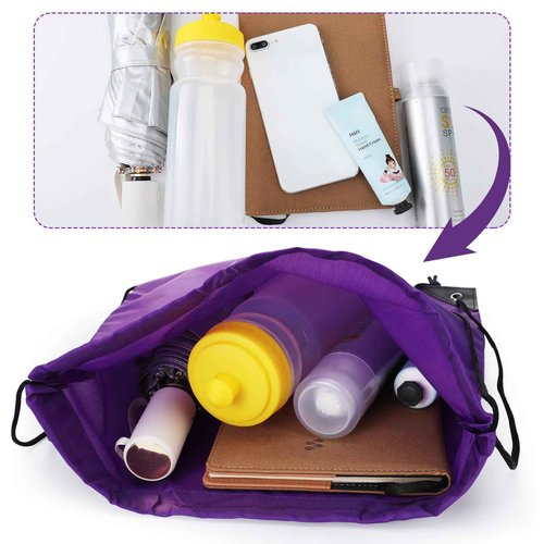 Mifoci 50 Pcs/ 25 Sets 20 oz Reusable Water Bottles Bulk and Drawstring Backpack Set Plastic Sport Water Bottle Squeeze Lightweight Clear Water Bottle Gym Drawstring Bags for Adult Kids Fitness