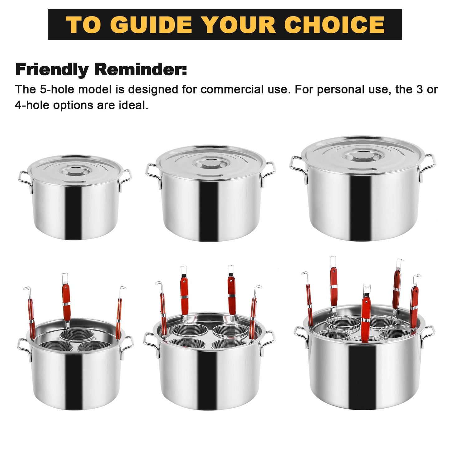 YJINGRUI Commercial Pasta Pot, 19.5 Quart, Stainless Steel Pasta Cooker with Insert Strainer Colander for Home Kitchen Restaurant, 3 Holes