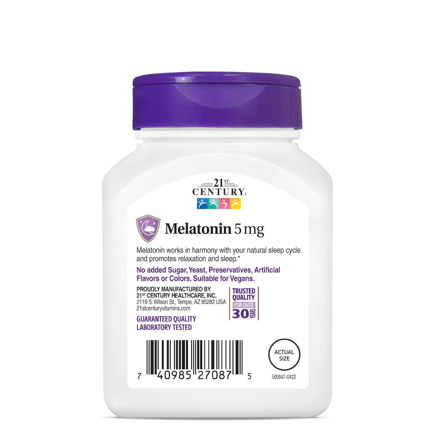21st Century Melatonin 5 mg Tablets, 120 Count