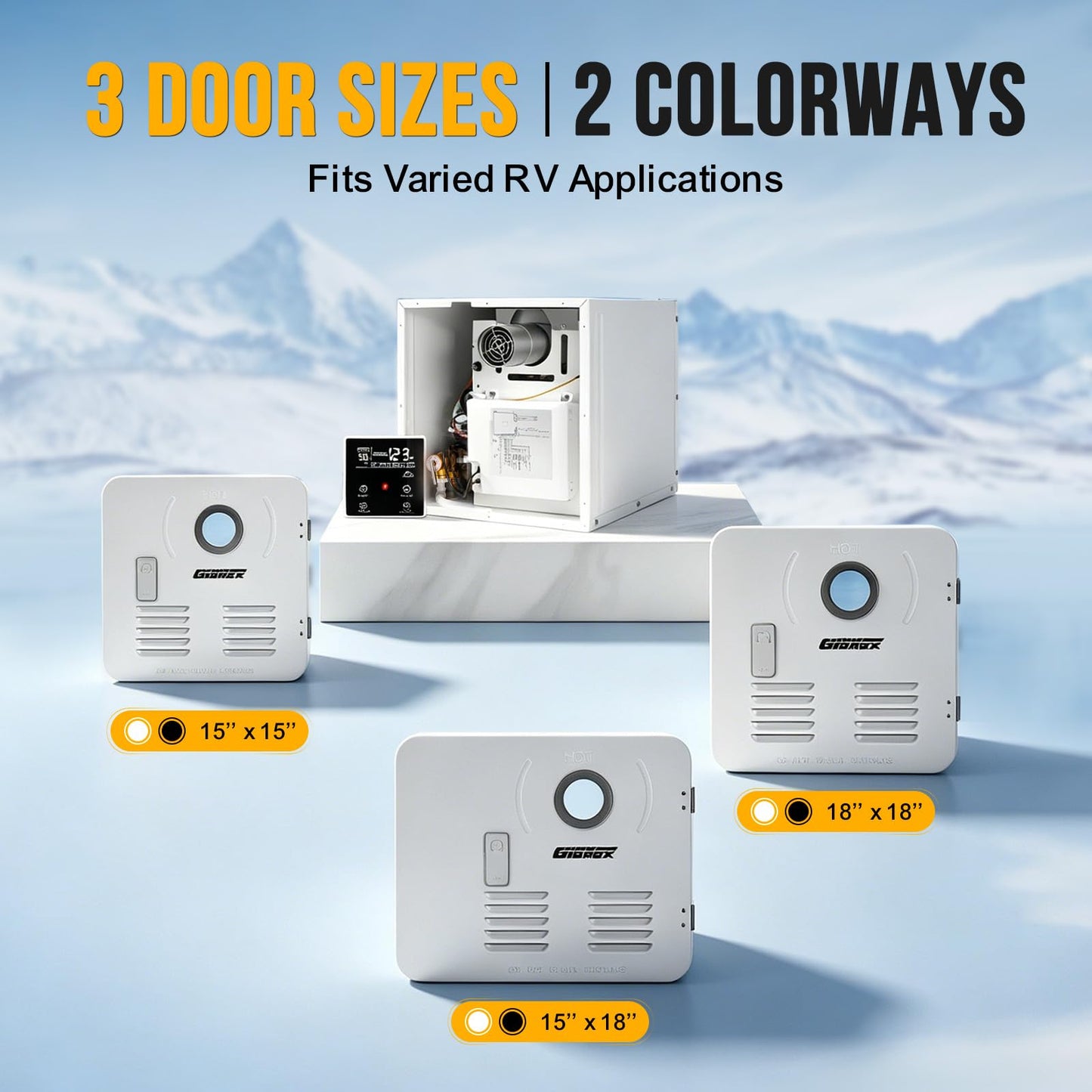 RV Tankless Water Heater - Endless Hot Water for Camping & High Altitude, 12V DC Propane Gas, High Altitude Ready (9,800ft), CSA Certified with Digital Display for Travel Trailers Pearl White