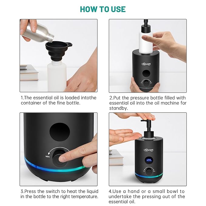 Massage Oil Warmer Bottle Professional Electric Lotion Digital Heater for SPA, Portable Oil Warmer Heated Cream for Beauty Salon Home, with Gradient Atmosphere Lamp, ℃/℉ Switchable Display