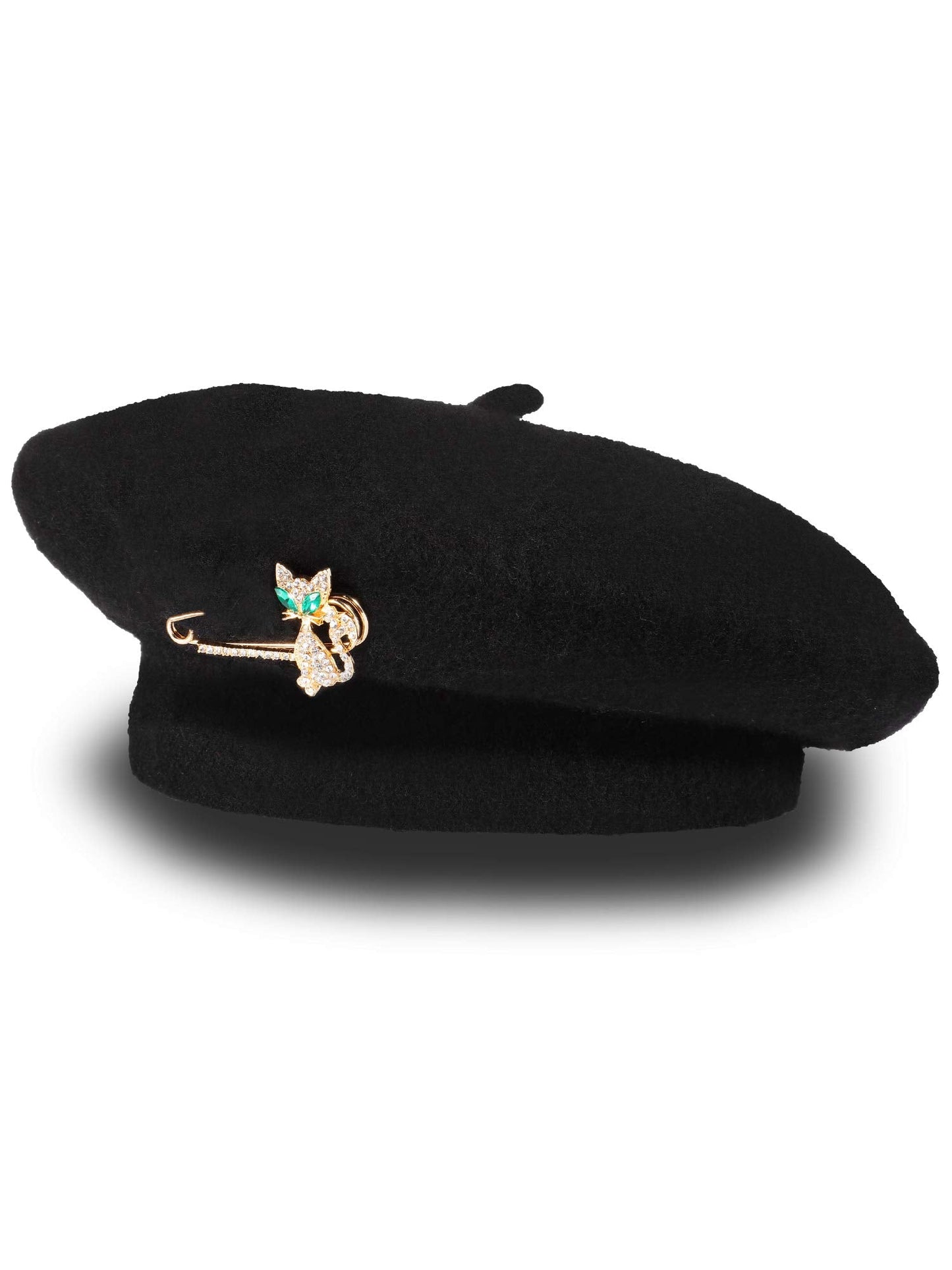 SATINIOR 6 Pieces Wool Beret Hat with Silky Scarf Brooch Solid Color French Beanie Hat for Women(Black and Red)