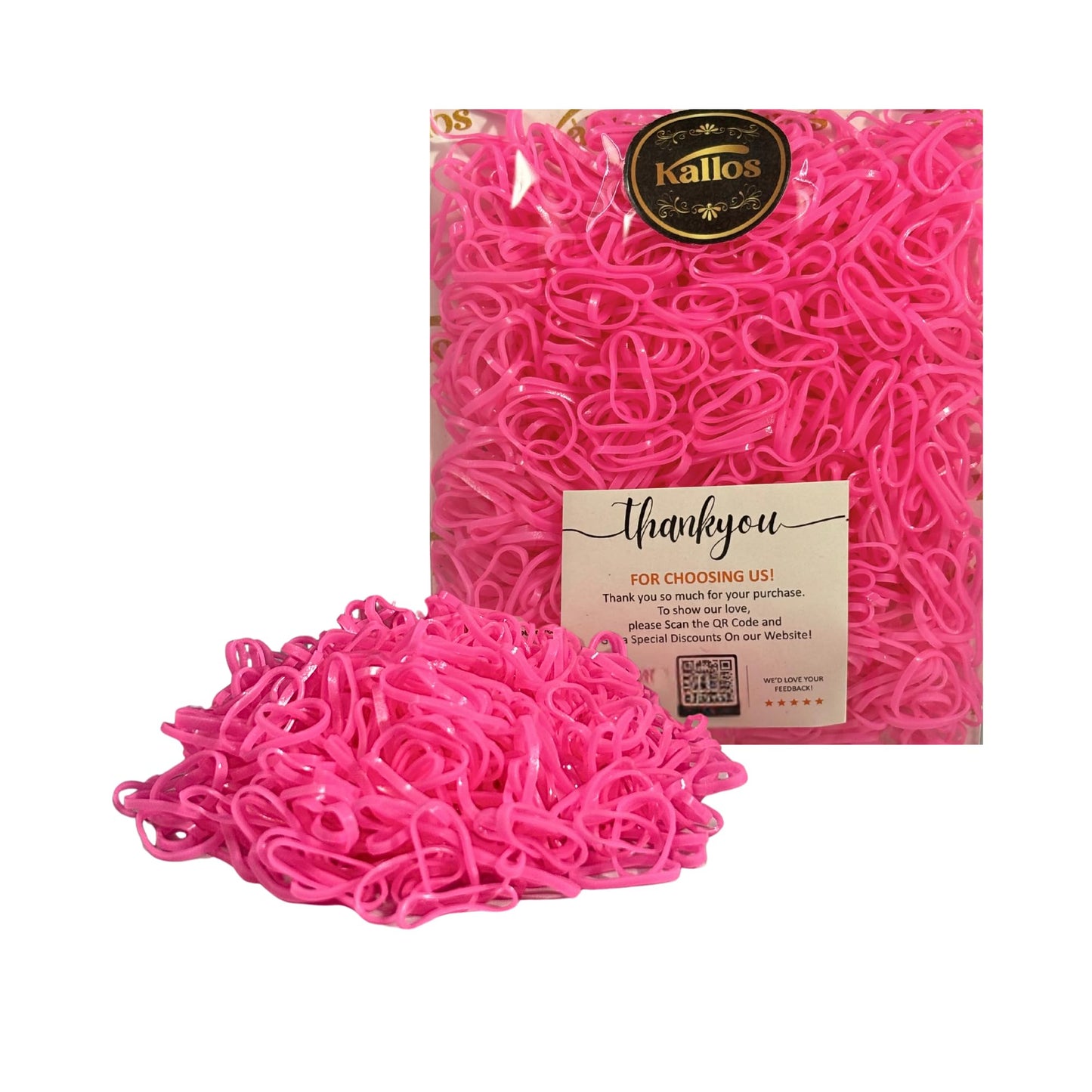 500 Pack Pink Rubber Bands for Hair - Durable, No-Damage Elastic Hair Ties for Babies, Toddlers, Kids & Adults | Non-Slip, Multi