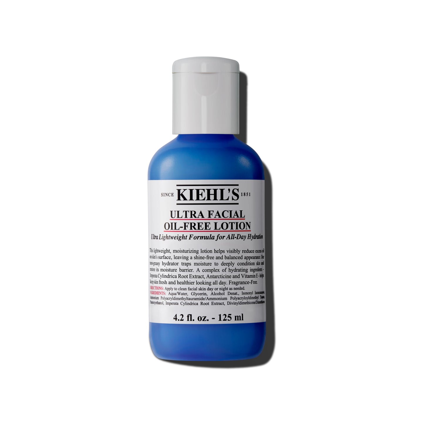 Kiehl's Ultra Facial Oil-Free Lotion, Lightweight Moisturizer for Oily to Normal Skin, Visibly Reduces Excess Oil, with Glacial