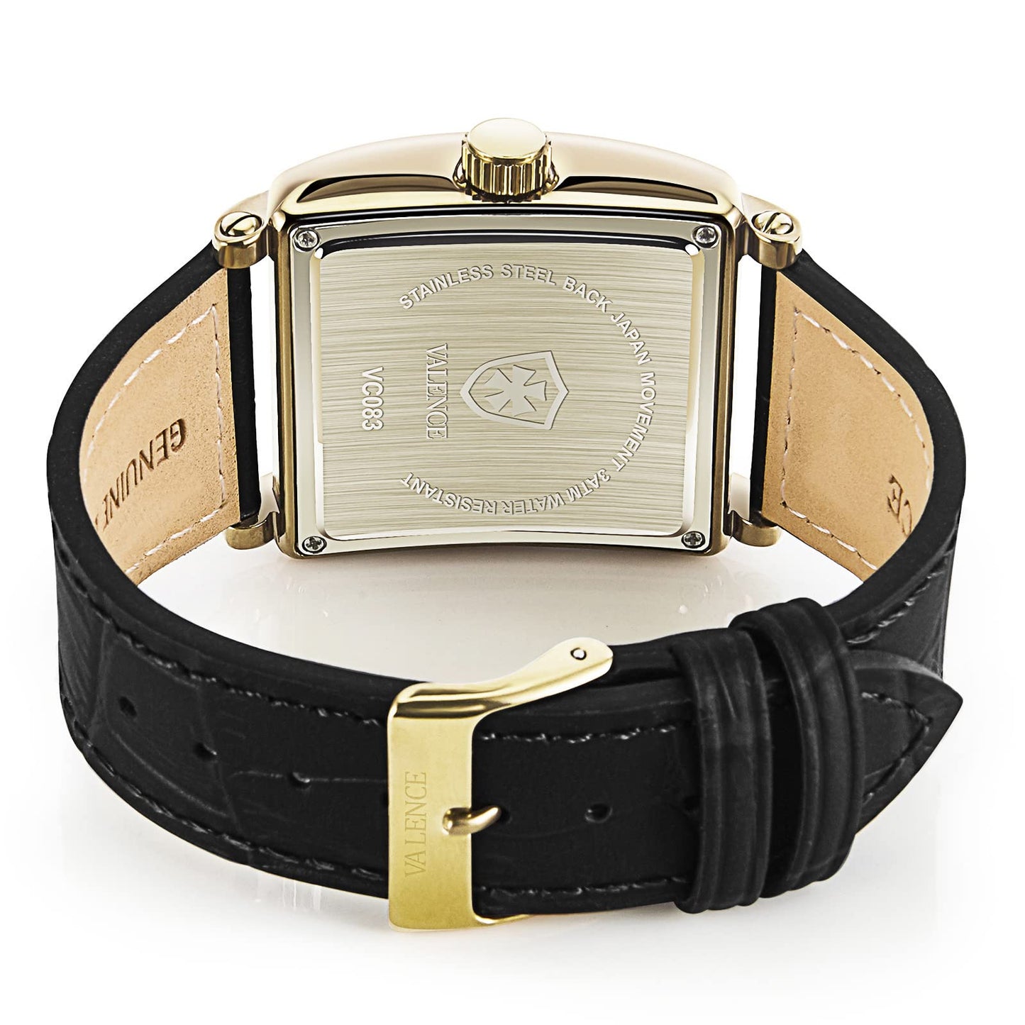 Vintage Watch for Women, Classic Face Square Watches, Easy Read Elegant Ladies Quartz Wrist Watch with Leather Band Black
