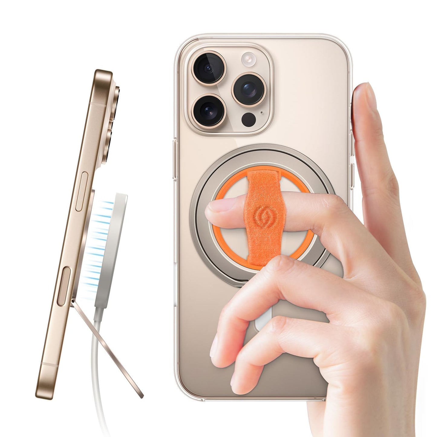 Ewa Magone 3Rd Gen [Compatible With Magsafe] Phone Grip Stand With Finger Strap, Removable Magnetic Ring Holder Kickstand Loop F