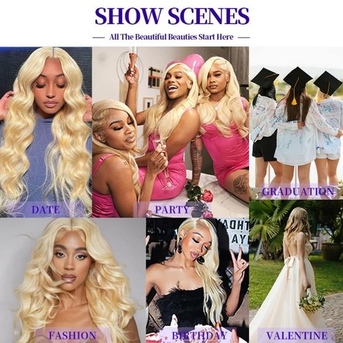 613 13x6 Lace Front Wig Human Hair 200 Density 613 Lace Front Wig Human Hair Body Wave Blonde Wig Human Hair 613 HD Lace Frontal Wig 13x6 Pre Plucked With Baby Hair Blonde Lace Front Wigs 24 Inch