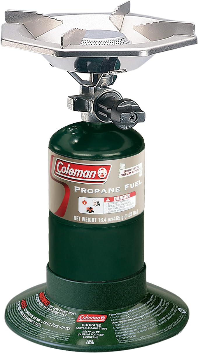 Coleman BottleTop Propane Stove with Adjustable Burner, Portable Camping/Backpacking Cooker with 7650 BTUs of Power for Ca...