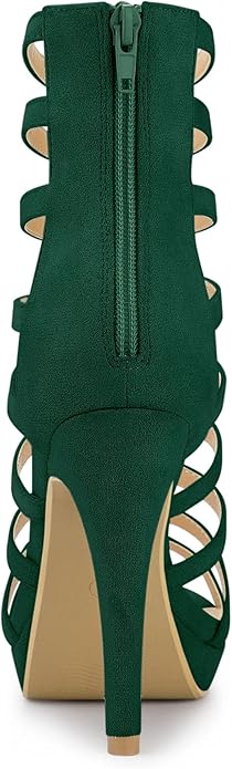 Allegra K Women's Stiletto Platform Heels Strappy Gladiator Heel Sandals