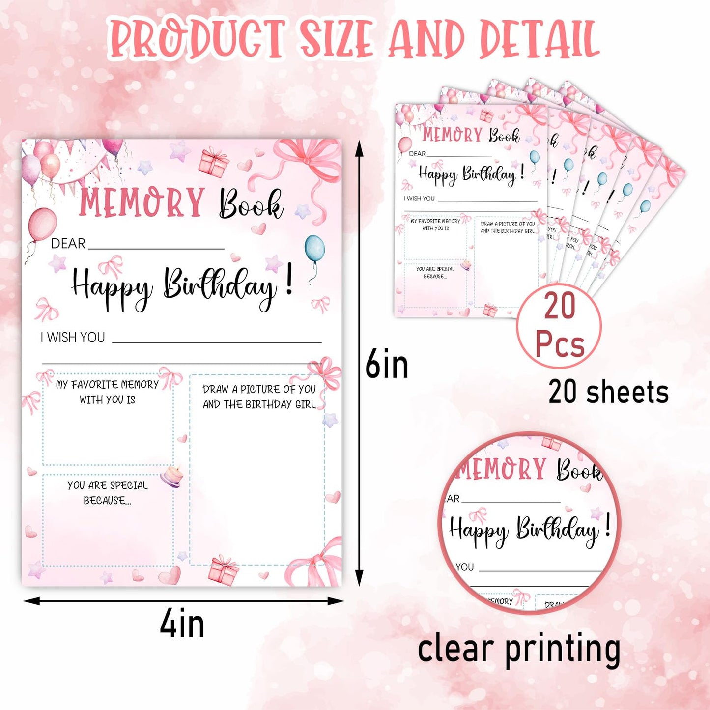 Pink Slumber Party Games Card -Sleepover Stuff- Coquette Pink Bow Themed Sleepover Slumber Party Supplies- Birthday Night Games Creative Idea -Memory Book- 20 Game Cards