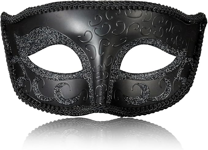 MYSEUNI 2025 New Masquerade Mask for Men, Venetian Mens Masquerade Mask for Halloween Party Mardi Gras Mascarade Ball