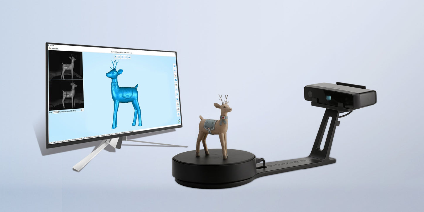Newest EinScan SE Desktop 3D Scanner - Dual-Mode Fixed and Auto Scan 0.1 mm Accuracy, 3D Camera Scanner, Object Scanner, Portable 3D Scanner, Speed Scanner, 3D Scanning Markers, 3D Model Scanner