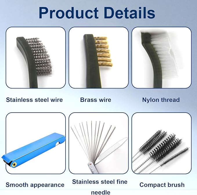Carburetor Cleaning Tool Kit, Torch Nozzle Tip Dirt Cleaner for Motorcycle ATV Welder Carb Chainsaw Orifices (46 Cleaning Wires & 3 Screwdriver & 5 Fine Brushes & 3 Double-Ended Brushes)