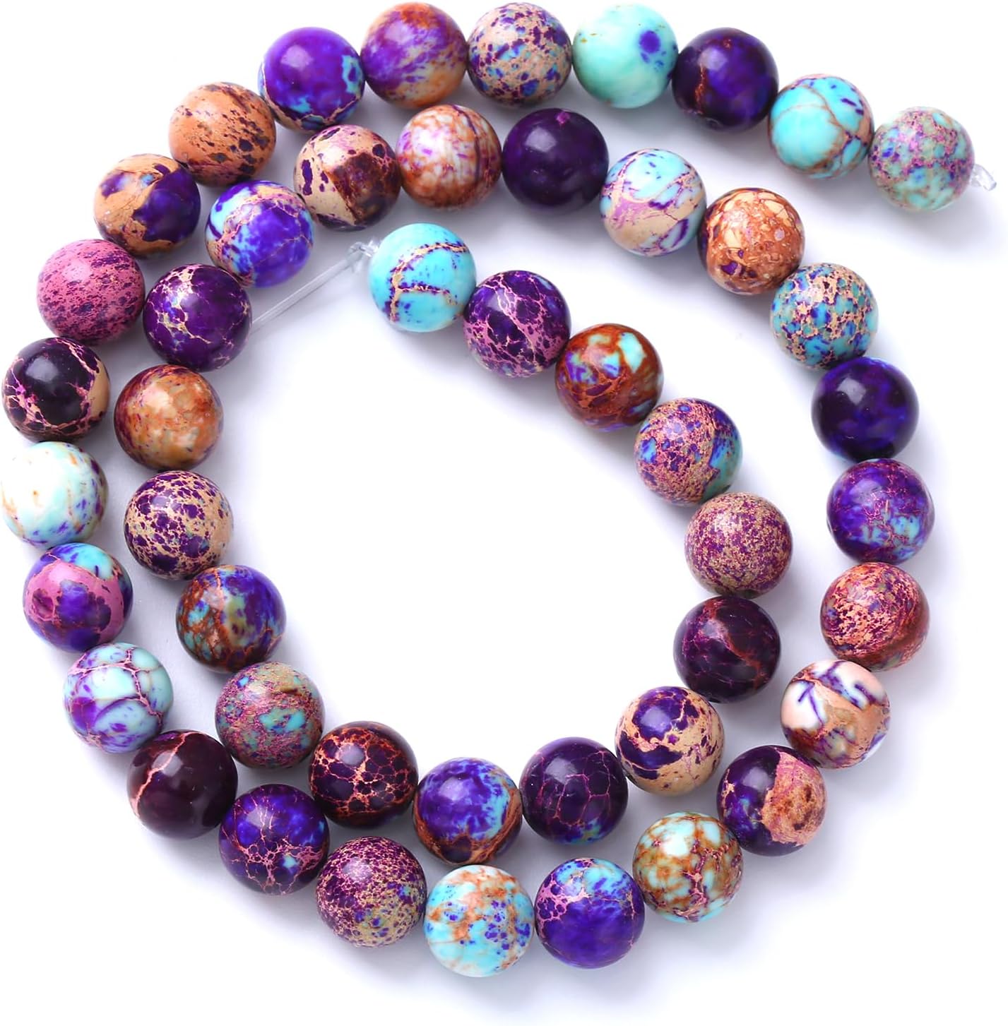 91PCS 4mm Natural Galaxy Sea Sediment Jasper Beads Gemstone Round Loose Spacer Stone Beads for Jewelry Making DIY Bracelet Necklace 15 Inch,Energy Stone Healing Power
