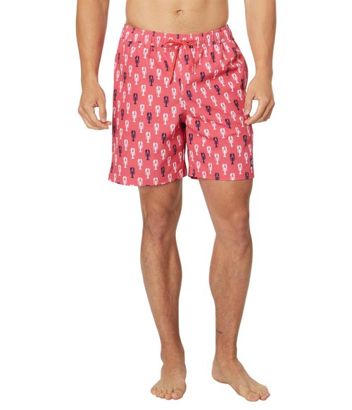 Vineyard Vines Men's Standard 7" Printed Chappy Trunks, Lobster Stack/Jetty Red Medium