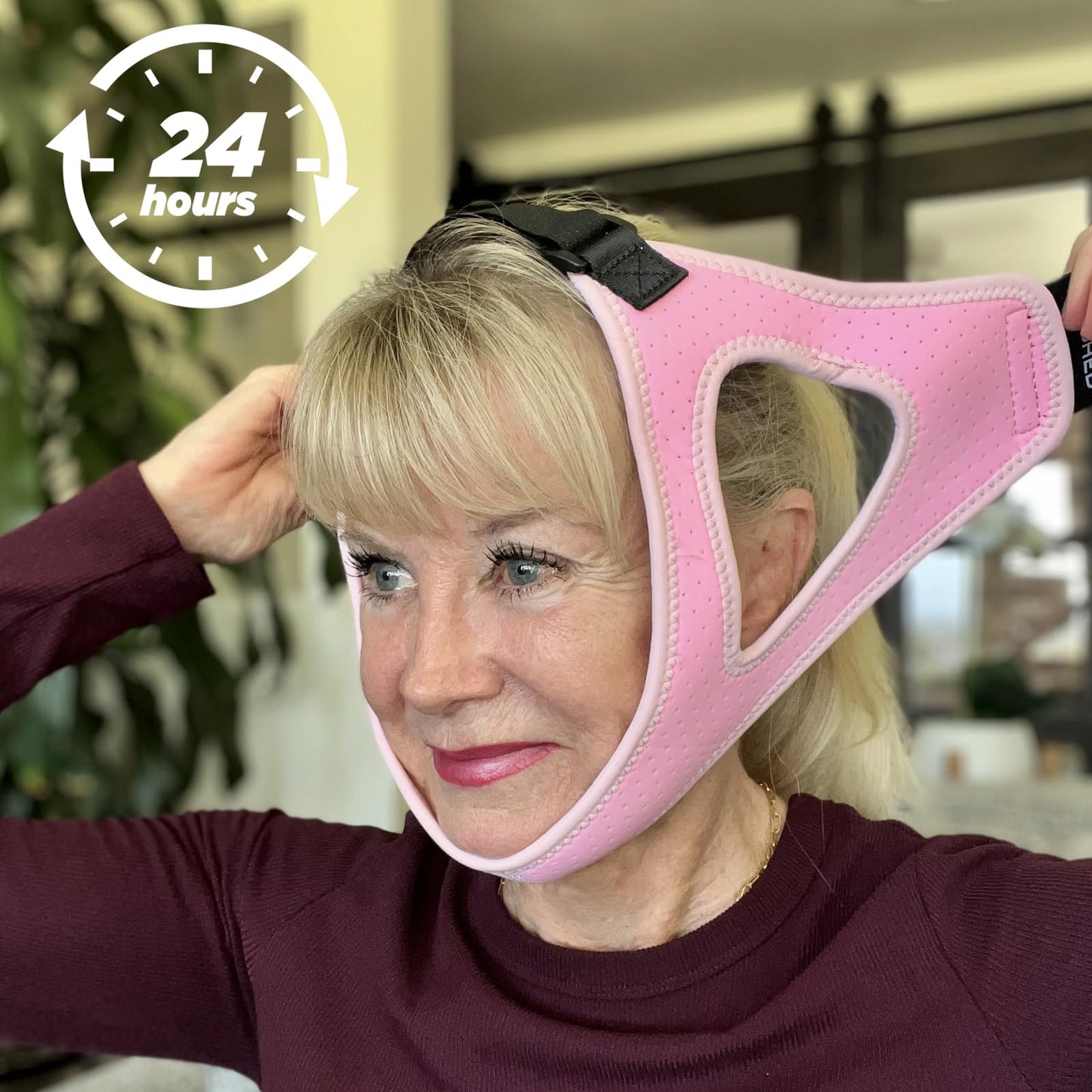 GOPHERBRACE Chin Strap for CPAP Users - Adjustable Snore Stopping Device Face Mask Bandage Keeping Mouth Closed - Anti Snoring Chin Strap for Men and Women (Brown)