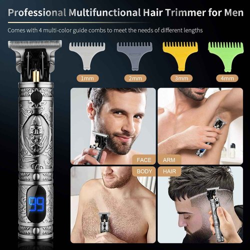 Suttik Professional Hair Clippers for Men Beard Trimmer Set, Cordless Barber Clippers for Hair Cutting Grooming Kit, Rechargeable, LCD Display,Gift for Men