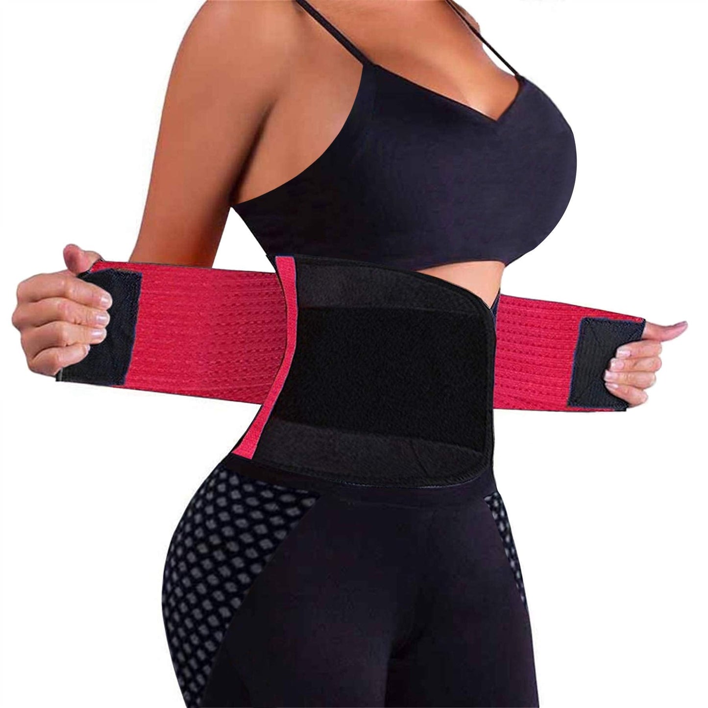 VENUZOR Waist Trainer Belt for Women - Waist Cincher Trimmer - Slimming Body Shaper Belt - Sport Girdle Belt (UP Graded)(Rose Red,X-Large)