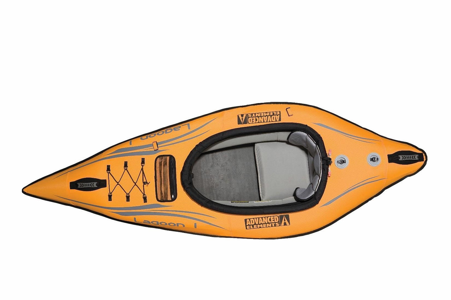 Advanced Elements Lagoon 1 Person Inflatable Kayak & Double Action Pump with Pressure Guage, Yellow, One Size