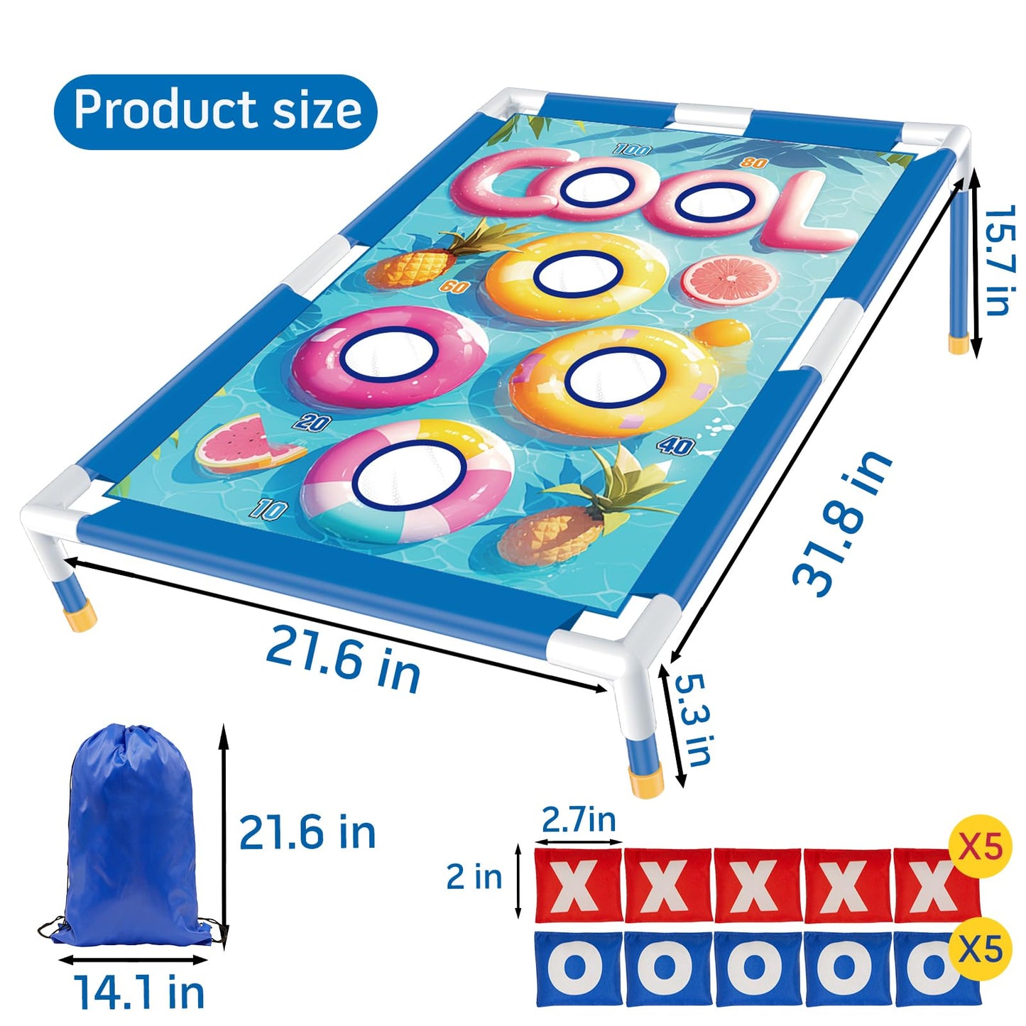 Remit Bean Bag Toss Game, Cornhole Game Set for Kids, Outdoor Fun for Yard Play, Sports & Play Toys for Active Kids 3-8
