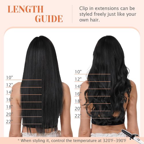 TESSHAIR 5 Clip One Piece Clip in Hair Extensions Real Human Hair 18 Inch Human Hair Clip in Extensions Dark Brown 3/4 Full Head Hair Extensions Clip ins Long Straight 90g