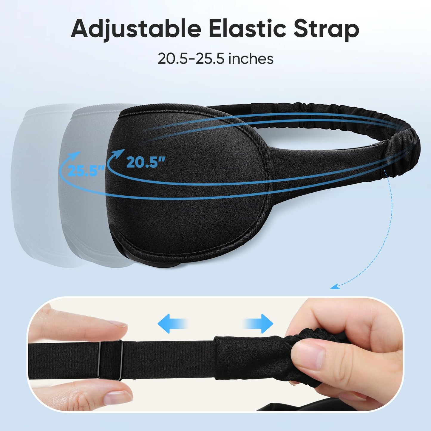 Weighted Eye Mask for Sleeping - Sleep Mask for Women & Men, Blackout 3D Contoured Sleeping Mask for Side Sleeper, Zero Pressure Soft Night Eye Cover with Adjustable Strap for Travel, Black
