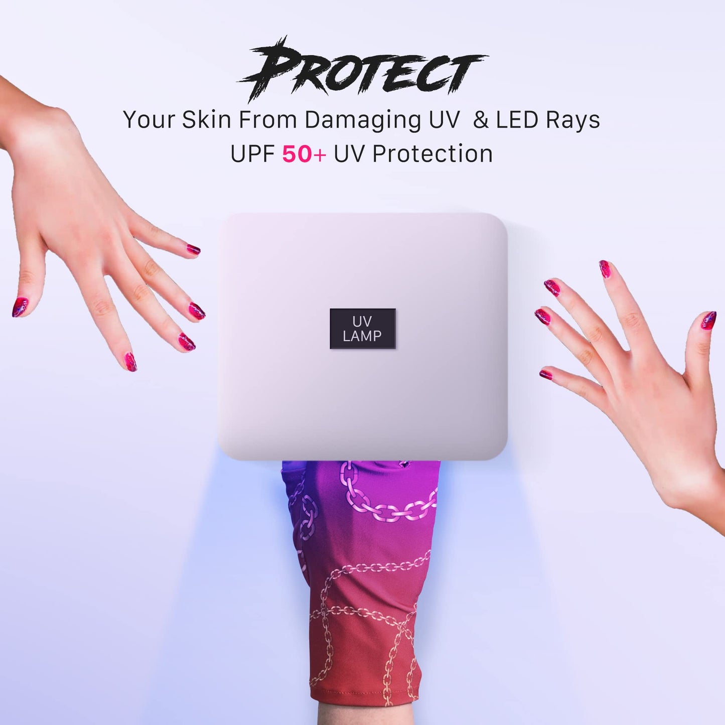 ManiGlovz - Original UPF 50+ UV Light Protective Nail Gloves | Gel & Anti UV Fingerless Gloves for Women | Sun Protection for Dr