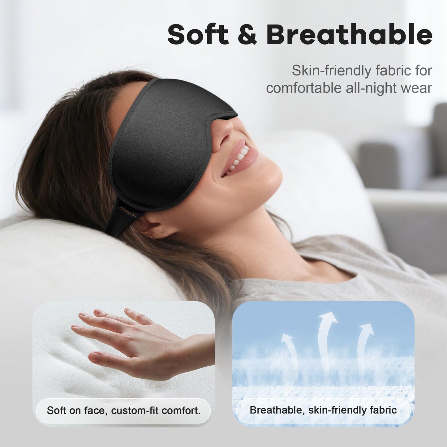 Weighted Eye Mask for Sleeping 2 Pack: Gentle Pressure Blackout Sleep Mask - Zero Eye Pressure Lash Extension Eye Covers Women Men - Airplane Travel Essentials, Memory Foam, Black Pink