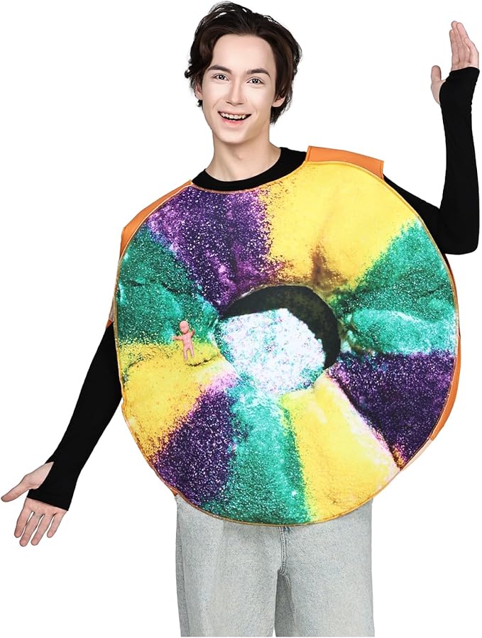 EraSpooky Adult King Cakes Costume Funny Mardi Gras Parades Outfits for Men Women