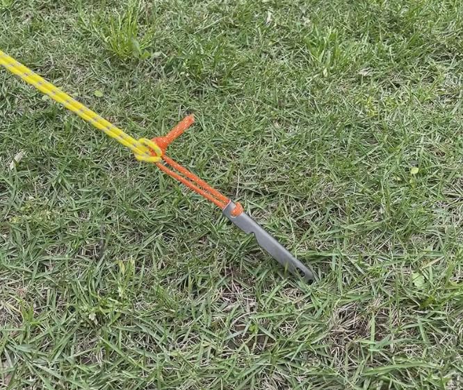 Ultralight Titanium Tent Stakes with Orange Cord, 6.3 Inch, 0.46 oz, Set of 6, Gray Best for Camping, Backpacking, Hiking,...