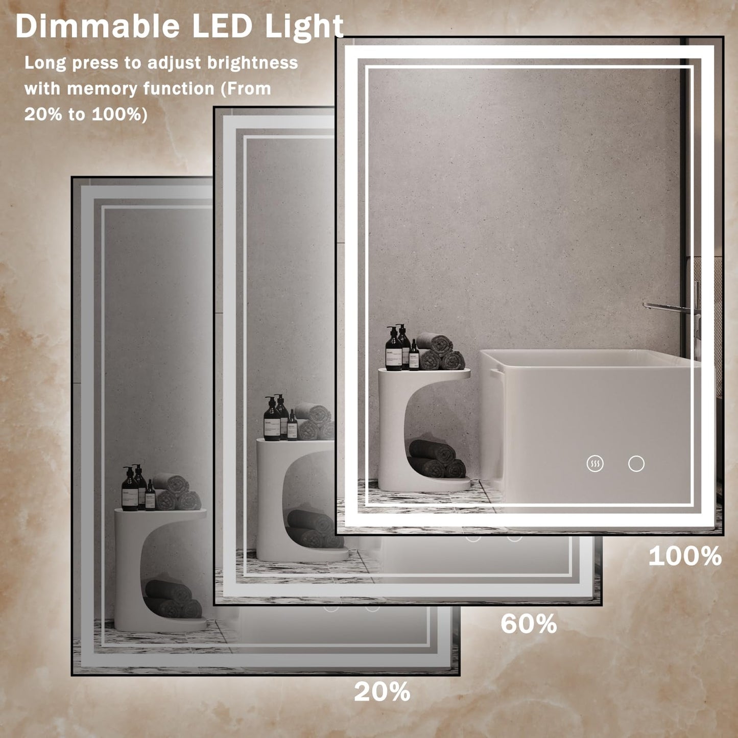 osemy 28" x 36" LED Bathroom Mirror with Lights Black Framed LED Mirror for Bathroom Lighted Bathroom Mirror Backlit and Front Black Aluminum Frame Anti-Fog Dimmable Vanity Smart Memory