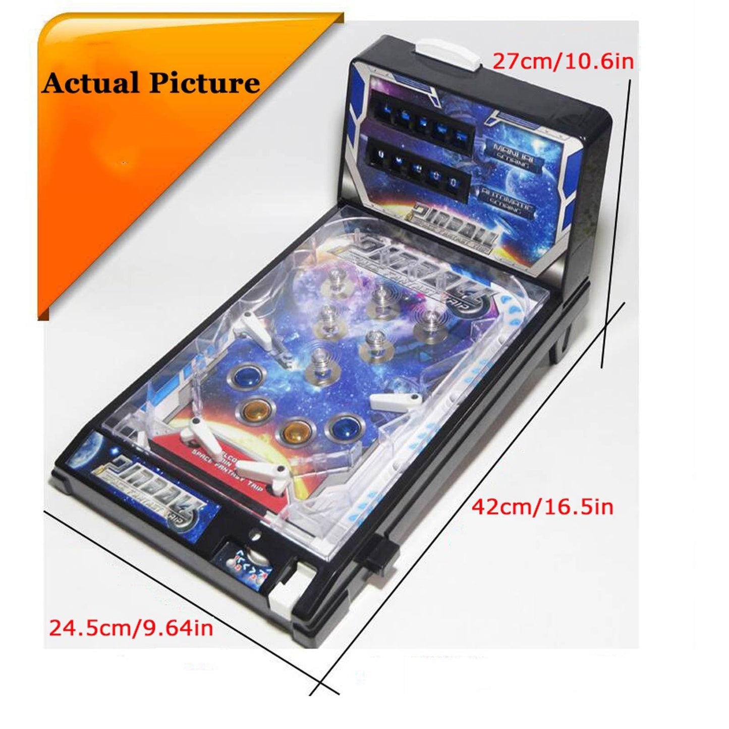 HALFS Electronic Tabletop Classic Pinball Toy Arcade Pinball Toy Electronic Arcade Toys Children with Digital Scoreboard for Family Activities Parent Child Interactive