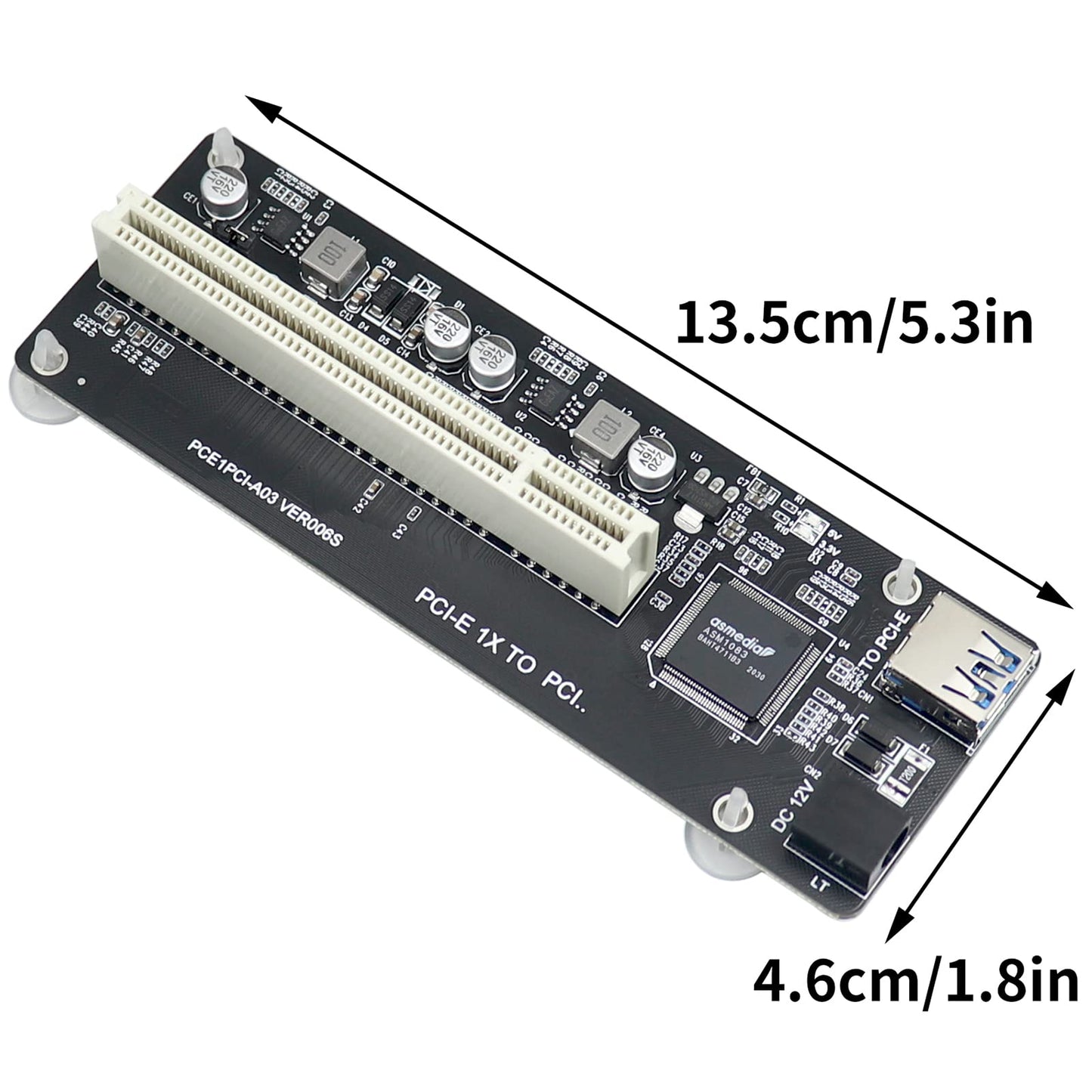 Pcie To Pci Adapter | Single/Dual Slot Converter With Usb 3.0 Cable | Legacy Device Expansion For Audio Interfaces & Capture Car