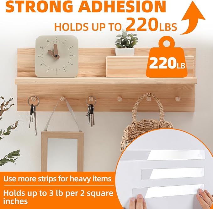 deli Double Sided Tape Heavy Duty, Nano Tape, Double Sided Mounting Tape, Clear Adhesive Tape for Hanging Picture, Poster, Carpet, Photo Deco, 10 Feet