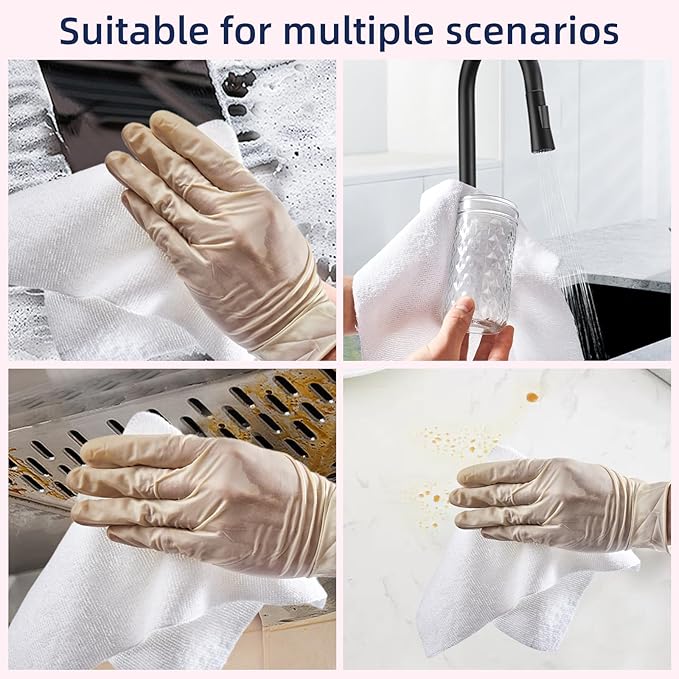 & PLUSH Microfiber Cleaning Cloth Roll - 85 Pack, Tear Away Microfiber Towels, 12" x 12", Reusable, Washable, Streak Free, Ultra Absorbent Dish Rags for Car, Home, Garage or Shop (White)