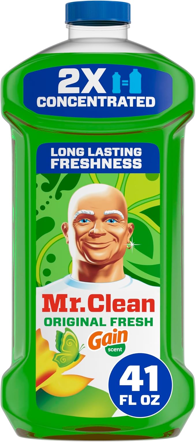 Mr. Clean All Purpose Cleaner, Floor Cleaner for Mopping Home, Bathroom, & Kitchen, Cleaning Liquid for Mop & Bucket, Clea...
