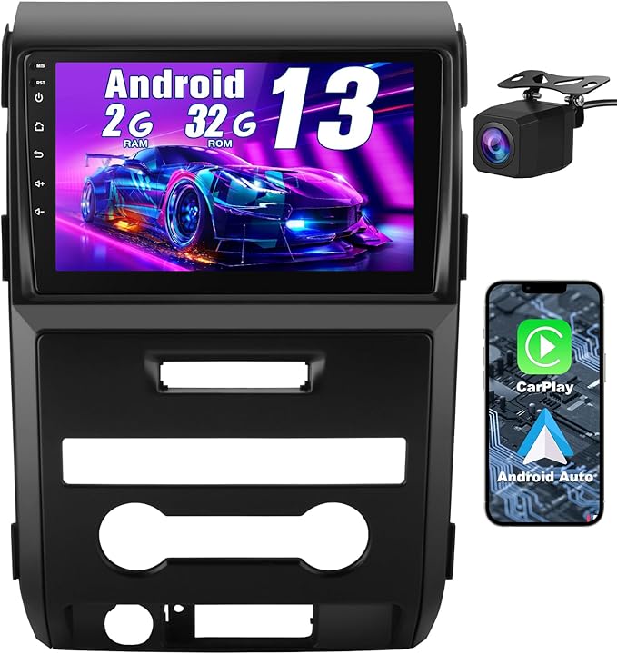 AWESAFE Android 13 Car Stereo for Ford F150 2009 2010 2011 2012, Wireless Carplay Android Auto Android 9 inch Touchscreen ...