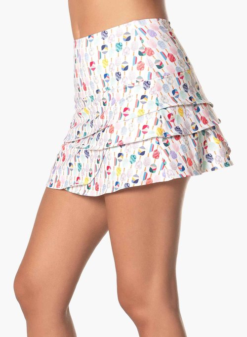Lucky In Love Women's Long Pickleball Scallop Skirt