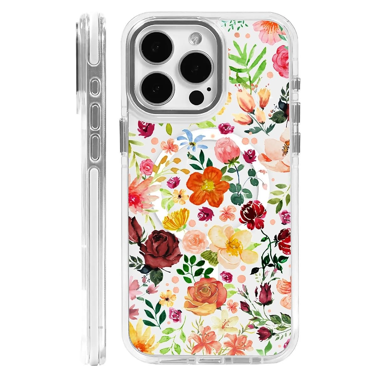 Okbuok For Iphone 13 Pro Case [Compatible With Magsafe],Girls Women Clear Magnetic Case Silicone Shockproof Protective Cover Wit