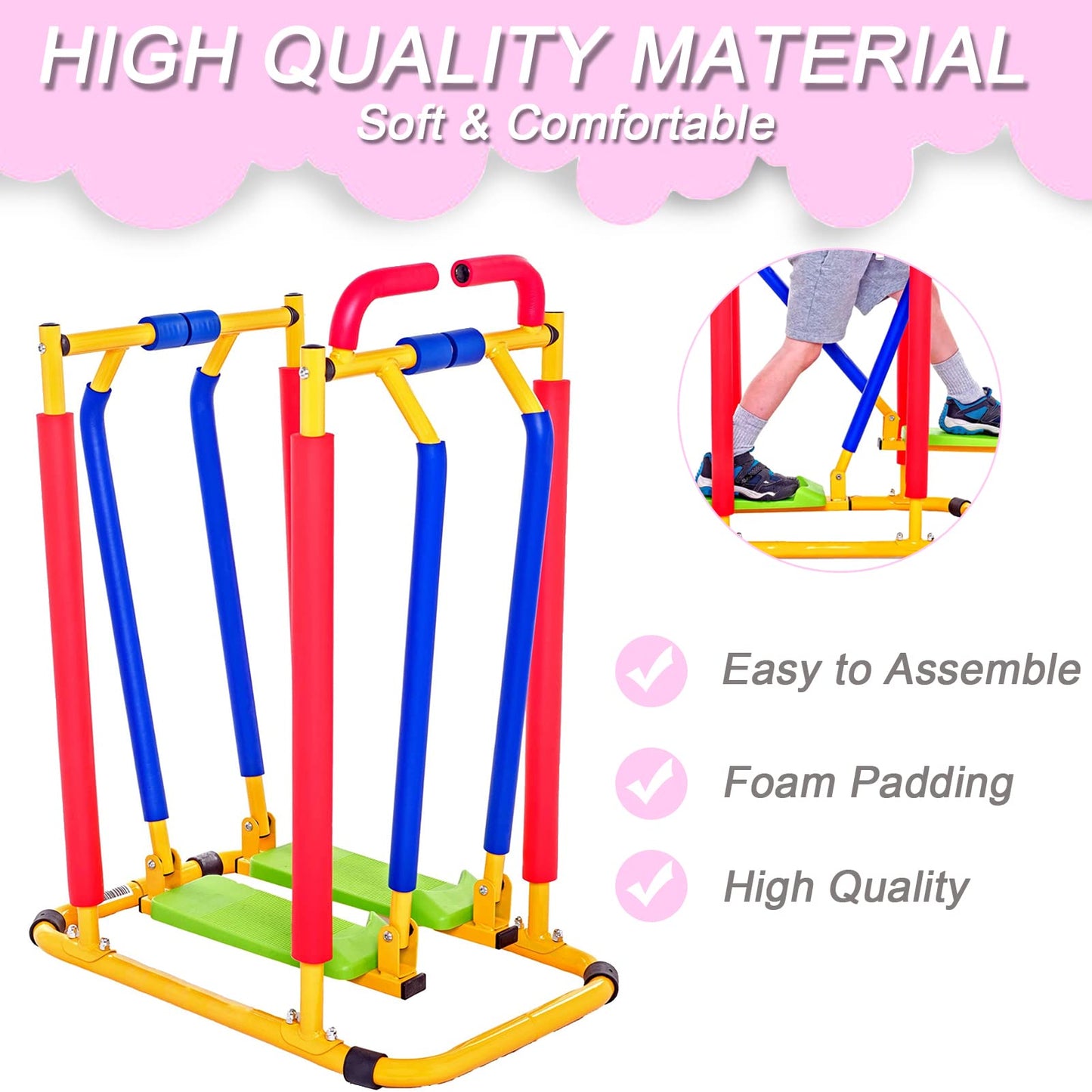 QBDGXFC Children's Treadmill for Kids Fitness Exercise, Kids' Adjustable Fun Exercise Toy, Indoor Outdoor Fitness Equipment, Fitness Exercise Equipment for Kids