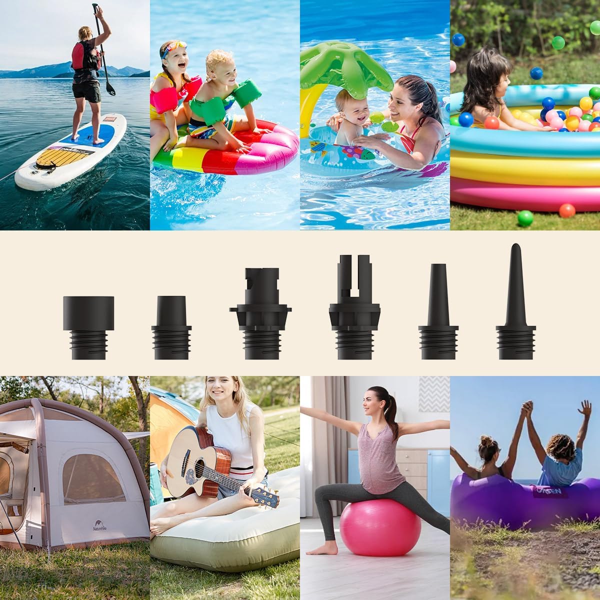 Litheli 20PSI Electric SUP Pump, Rechargeable Battery & 12V Car Powered, Dual Stage Inflation Deflation Auto-Off, Portable Air Pump for Paddle Board Kayak Tent Inflatable Bed
