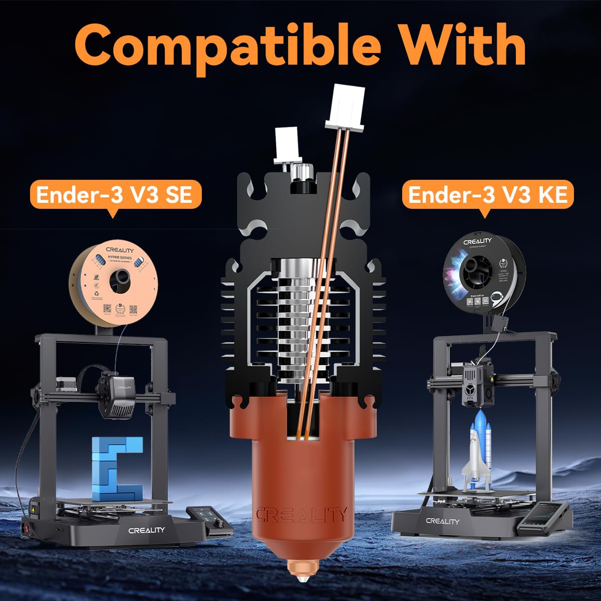 Creality Official Ender 3 V3 SE KE Hotend Upgrades Kit, 3D Printers Ceramic Heating Block with Quick-Swap Nozzle, Supports 300°C High Temperature, 600mm/s High-Speed for Ender 3 V3 SE/Ender 3 V3 KE