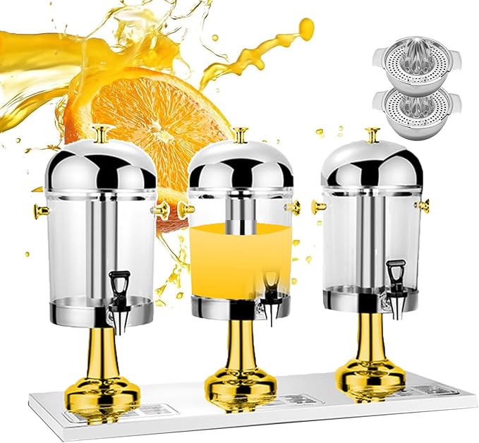 Commercial Beverage Dispenser with Tap | Chillers & Water Fountains | Stainless Steel Cold Drink Machine for Cafe Buffet B...