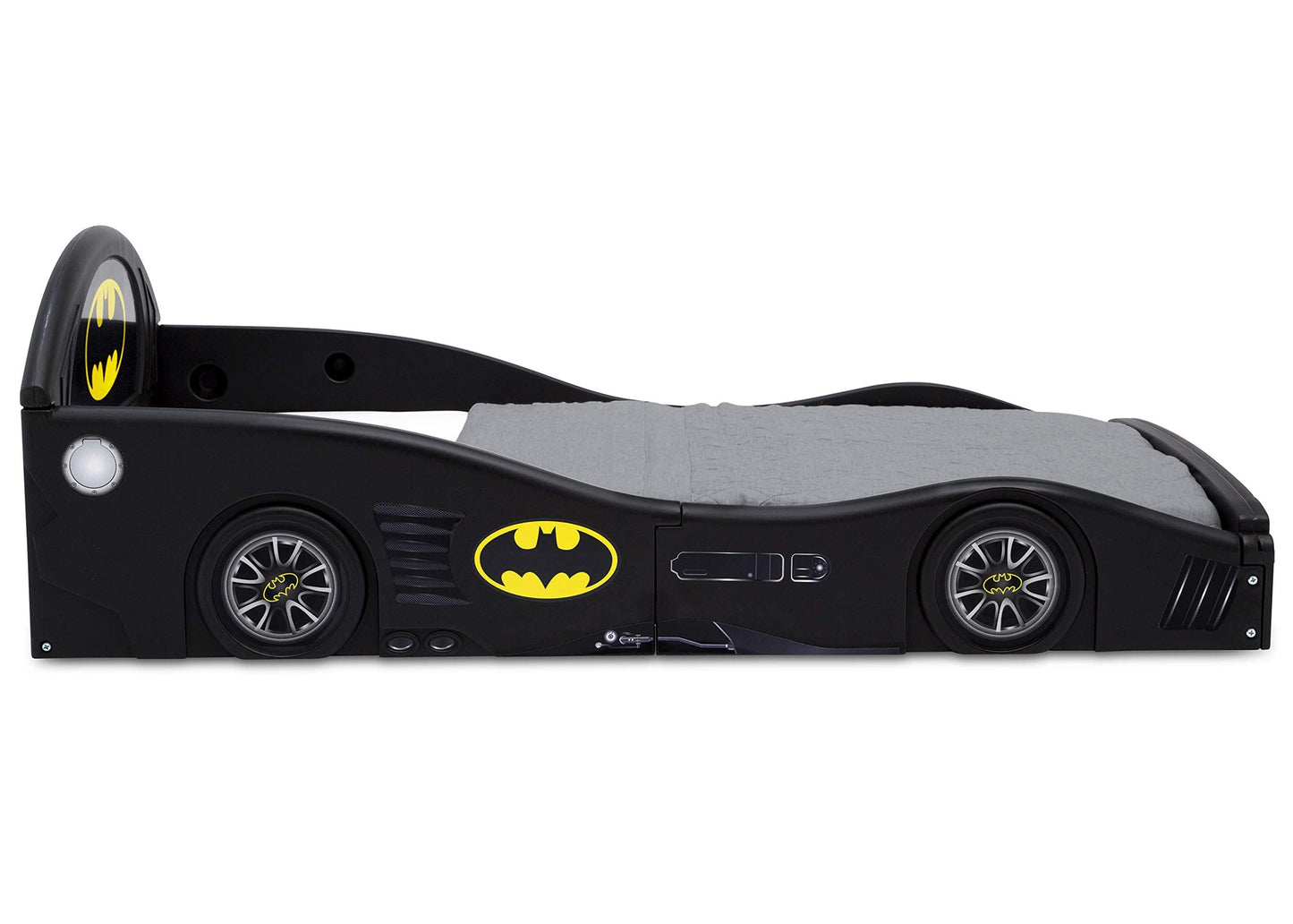 DC Comics Batman Batmobile Car Deluxe Toddler Bed with Attached Guardrails