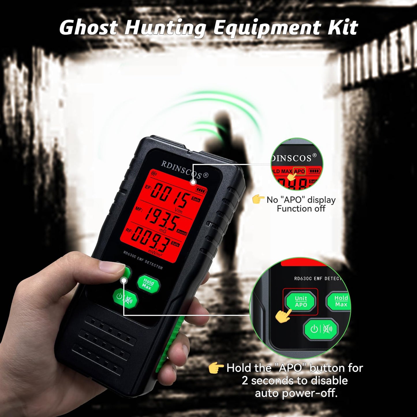 EMF Detector – 3-in-1 Electromagnetic Radiation Meter for AC Magnetic, AC Electric & Microwave Fields – Handheld EMF Reader for Home, Office & Smart Meters, Ideal for Non-Professional Users