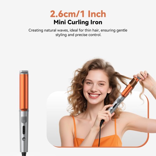 Travel Hair Dryer Brush Styling Set,Dual Voltage 100–240V 4-in-1 Hot Air Brush,1 Inch Curling Iron & Mini Flat Iron Straightener,Travel Kit,for Drying, Straightening, Curling & Volumizing for Women