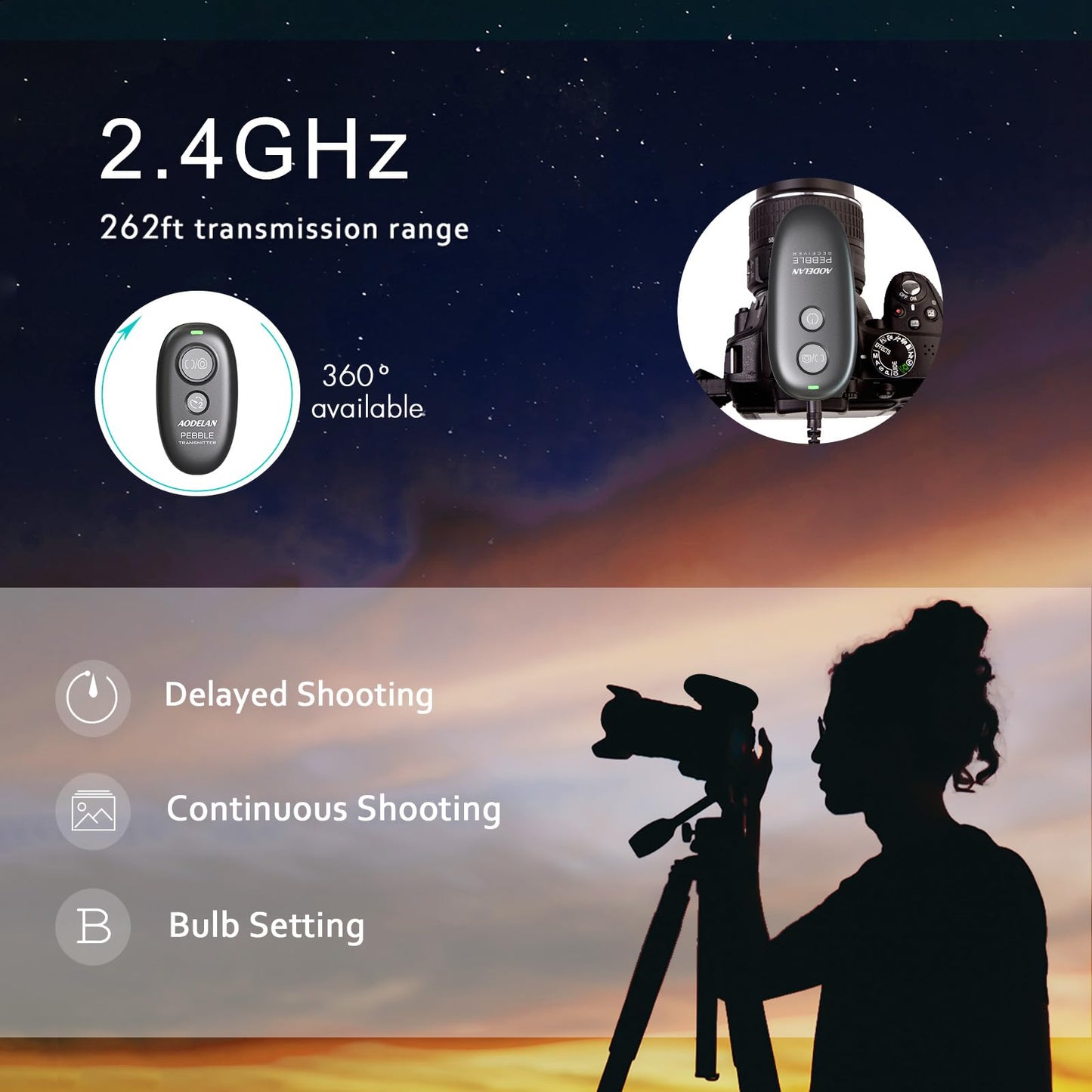 Aodelan Wireless Camera Shutter Release Remote Control For Panasonic Lumix Dmc-G7, S5Ii,S5Iix,G85, Gh4,Gh5, Gh5M, Gh5L,Gh5 Ii,Gh