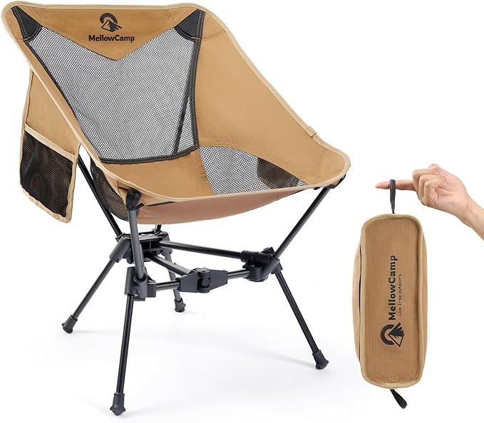 MellowCamp Camping Chair, Ultralight Folding Backpacking Hiking Chair, Compact Portable for Hiking, Camping, Backpacking, ...